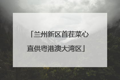 兰州新区首茬菜心直供粤港澳大湾区