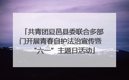 共青团夏邑县委联合多部门开展青春自护法治宣传暨“六一”主题日活动