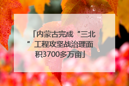 内蒙古完成“三北”工程攻坚战治理面积3700多万亩