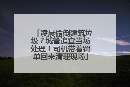 凌晨偷倒建筑垃圾？城管追查当场处理！司机带着罚单回来清理现场