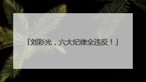 刘彩光，六大纪律全违反！