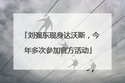 刘强东现身达沃斯，今年多次参加官方活动