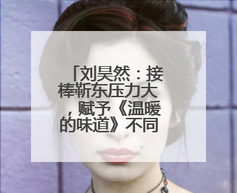 刘昊然：接棒靳东压力大，赋予《温暖的味道》不同情感表达