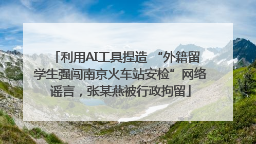 利用AI工具捏造 “外籍留学生强闯南京火车站安检”网络谣言，张某燕被行政拘留