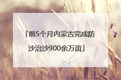 前5个月内蒙古完成防沙治沙900余万亩