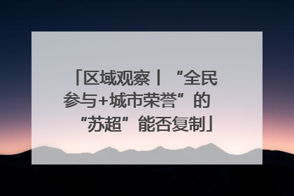 区域观察丨“全民参与+城市荣誉”的“苏超”能否复制