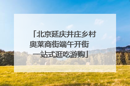北京延庆井庄乡村奥莱商街端午开街 一站式逛吃游购