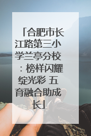 合肥市长江路第三小学兰亭分校：榜样闪耀绽光彩 五育融合助成长