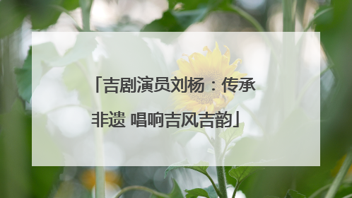 吉剧演员刘杨：传承非遗 唱响吉风吉韵
