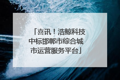 喜讯！浩鲸科技中标邯郸市综合城市运营服务平台
