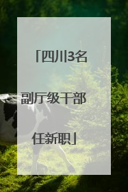 四川3名副厅级干部任新职