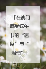 在澳门感受端午节的“速度”与“温情”