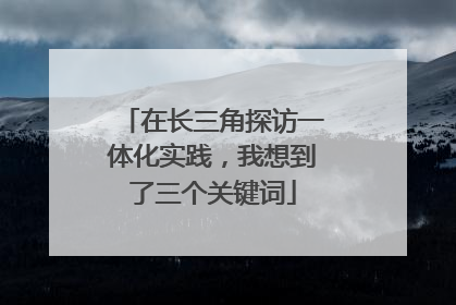 在长三角探访一体化实践，我想到了三个关键词