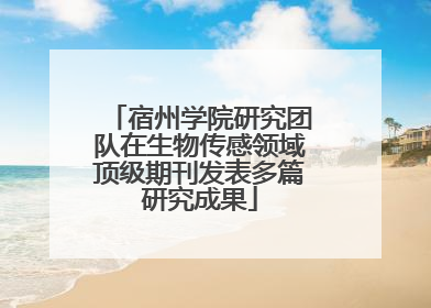 宿州学院研究团队在生物传感领域顶级期刊发表多篇研究成果