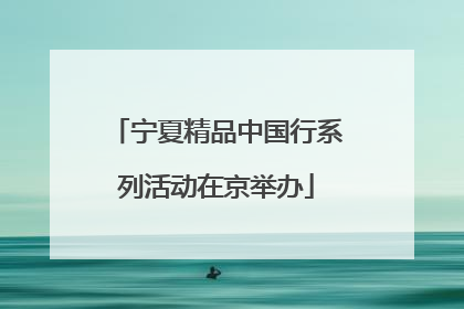 宁夏精品中国行系列活动在京举办