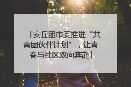 安丘团市委推进“共青团伙伴计划”，让青春与社区双向奔赴