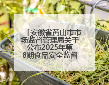 安徽省黄山市市场监督管理局关于公布2025年第8期食品安全监督抽检信息的通告