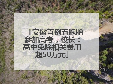 安徽首例五胞胎参加高考，校长：高中免除相关费用超50万元