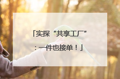 实探“共享工厂”：一件也接单！