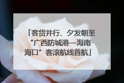 客货并行、夕发朝至 “广西防城港—海南海口”客滚航线首航