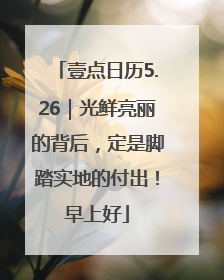 壹点日历5.26｜光鲜亮丽的背后，定是脚踏实地的付出！早上好
