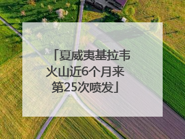 夏威夷基拉韦火山近6个月来第25次喷发