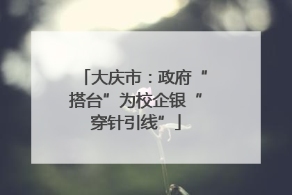 大庆市：政府“搭台”为校企银“穿针引线”