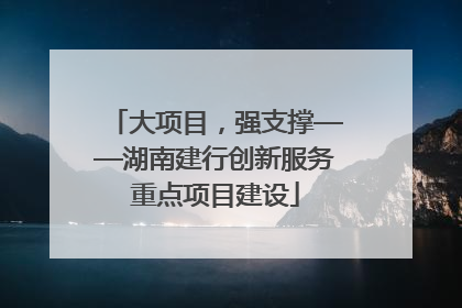大项目，强支撑——湖南建行创新服务重点项目建设