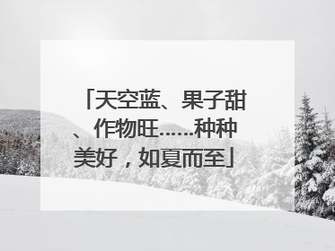 天空蓝、果子甜、作物旺……种种美好，如夏而至