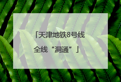 天津地铁8号线全线“洞通”