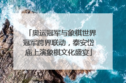 奥运冠军与象棋世界冠军跨界联动，泰安岱庙上演象棋文化盛宴