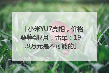 小米YU7亮相，价格要等到7月，雷军：19.9万元是不可能的