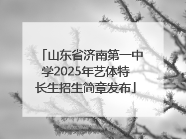 山东省济南第一中学2025年艺体特长生招生简章发布