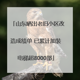 山东晒出老旧小区改造成绩单 已累计加装电梯超8000部