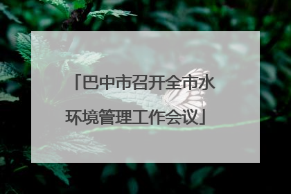 巴中市召开全市水环境管理工作会议