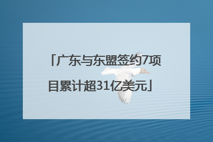 广东与东盟签约7项目累计超31亿美元