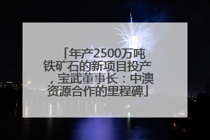 年产2500万吨铁矿石的新项目投产，宝武董事长：中澳资源合作的里程碑