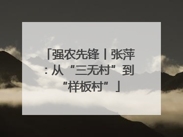 强农先锋丨张萍：从“三无村”到“样板村”