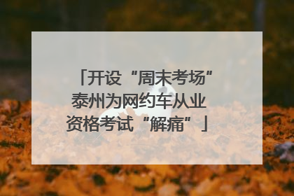 开设“周末考场” 泰州为网约车从业资格考试“解痛”
