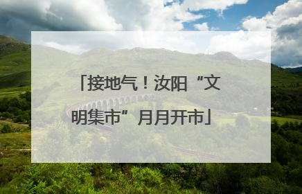 接地气！汝阳“文明集市”月月开市