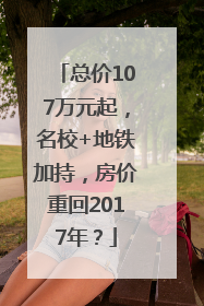 总价107万元起，名校+地铁加持，房价重回2017年？