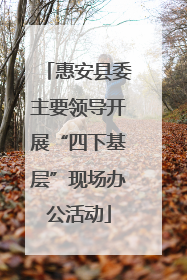 惠安县委主要领导开展“四下基层”现场办公活动