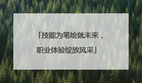 技能为笔绘就未来，职业体验绽放风采