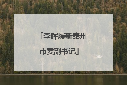 李晖履新泰州市委副书记