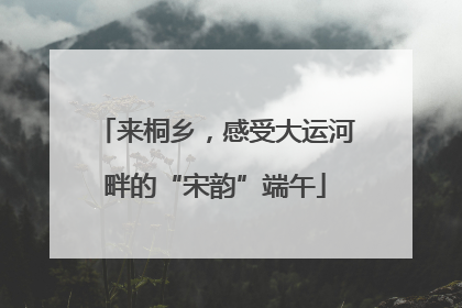来桐乡，感受大运河畔的“宋韵”端午