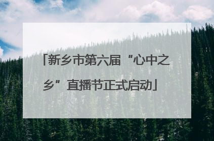 新乡市第六届“心中之乡”直播节正式启动