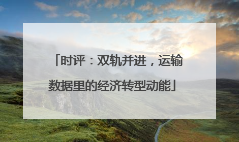 时评：双轨并进，运输数据里的经济转型动能
