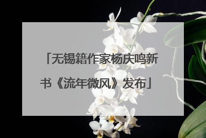 无锡籍作家杨庆鸣新书《流年微风》发布