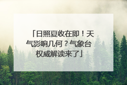 日照夏收在即！天气影响几何？气象台权威解读来了