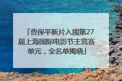 曹保平新片入围第27届上海国际电影节主竞赛单元，全名单揭晓